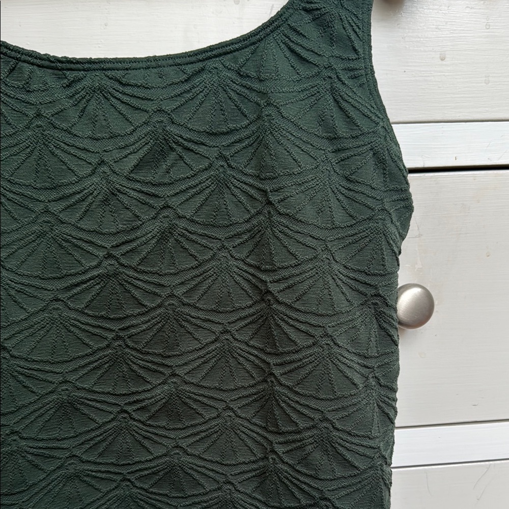ANTHROPOLOGIE The Hannah Dark Green Textured Women's Crop Tank NWOT sz S/M - Picture 6 of 8
